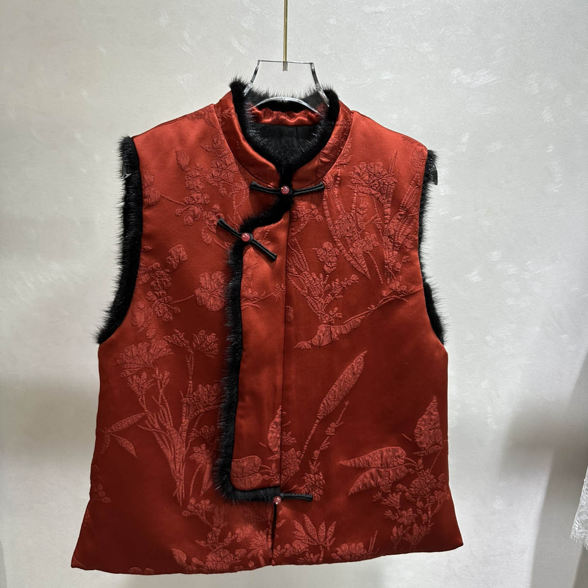 阅悦冬上新人丝提花拼水貂毛加棉马甲YS69-G405