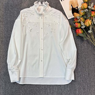 阅悦-春上新立体重工钉珠花苞衬衣纯手工订制珠花衬衫YS75-G508