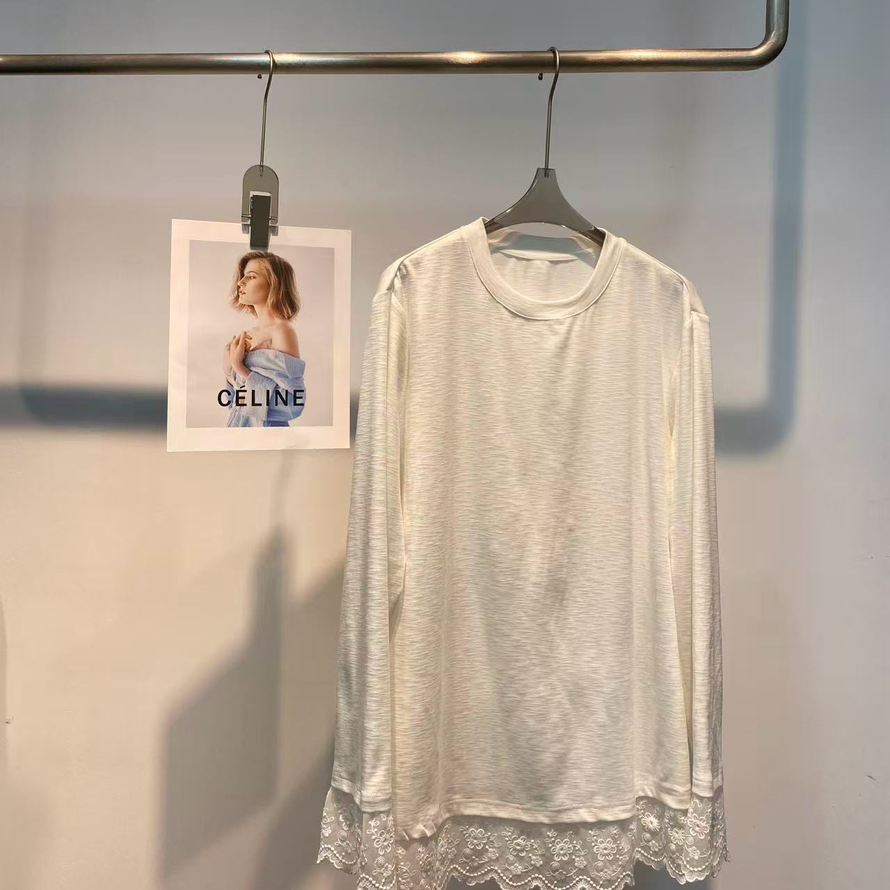 阅悦2025冬上新圆领拼接蕾丝假2件打底王炸上衣小衫zl-77A226