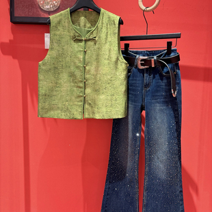 阅悦26年早春新中式 优雅气质国风盘扣提花马甲xx7765