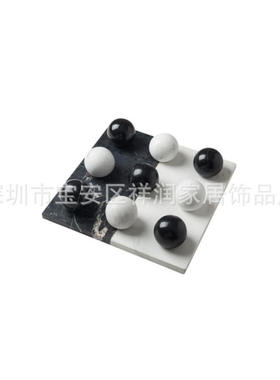 金属间售楼处大理石样板跳棋摆件客厅创意国际象棋棋盘软装饰品