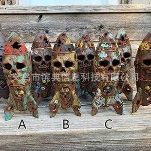 独立站新款摆件骷髅炸弹模型小型核弹头树脂品TheSkullBomb