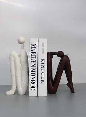 简约现代几何北欧售楼处极简抽象人像摆件样板房背靠背书房客厅