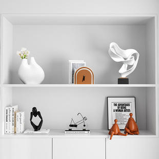 简约小众摆件电视柜壁龛样板间奶油风高级感装饰酒柜开放格桌面