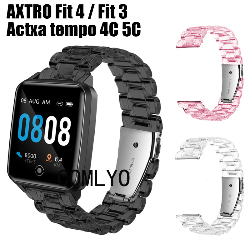 适用AXTRO Fit 4 3 Actxa tempo 4C 5C表带冰川透明女款腕带