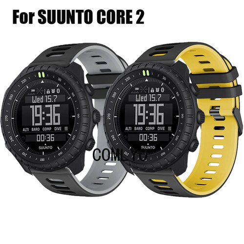 COMLYO适用颂拓SUUNTO CORE 2智能手表带硅胶双色运动男女款