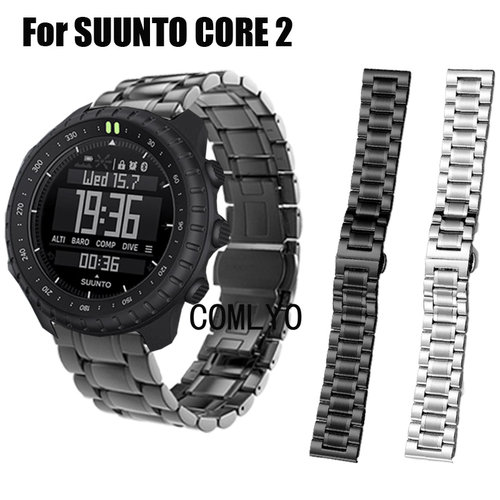 COMLYO适用颂拓SUUNTO CORE 2智能手表带商务不锈钢带金属男款
