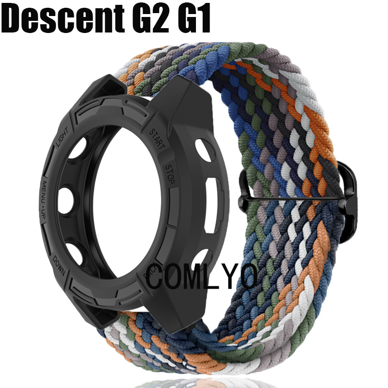 套装 适用佳明Descent G2 G1保护壳智能手表表带尼龙织物透气排汗