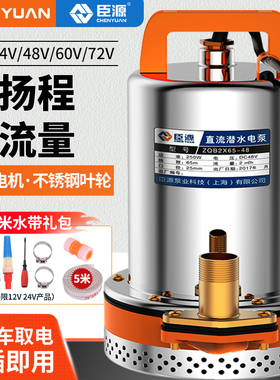 直流潜水泵VVVV抽水泵家用电动车抽水机小型浇菜灌溉