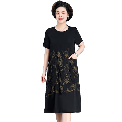 妈妈夏装连衣裙2024新款中老年女