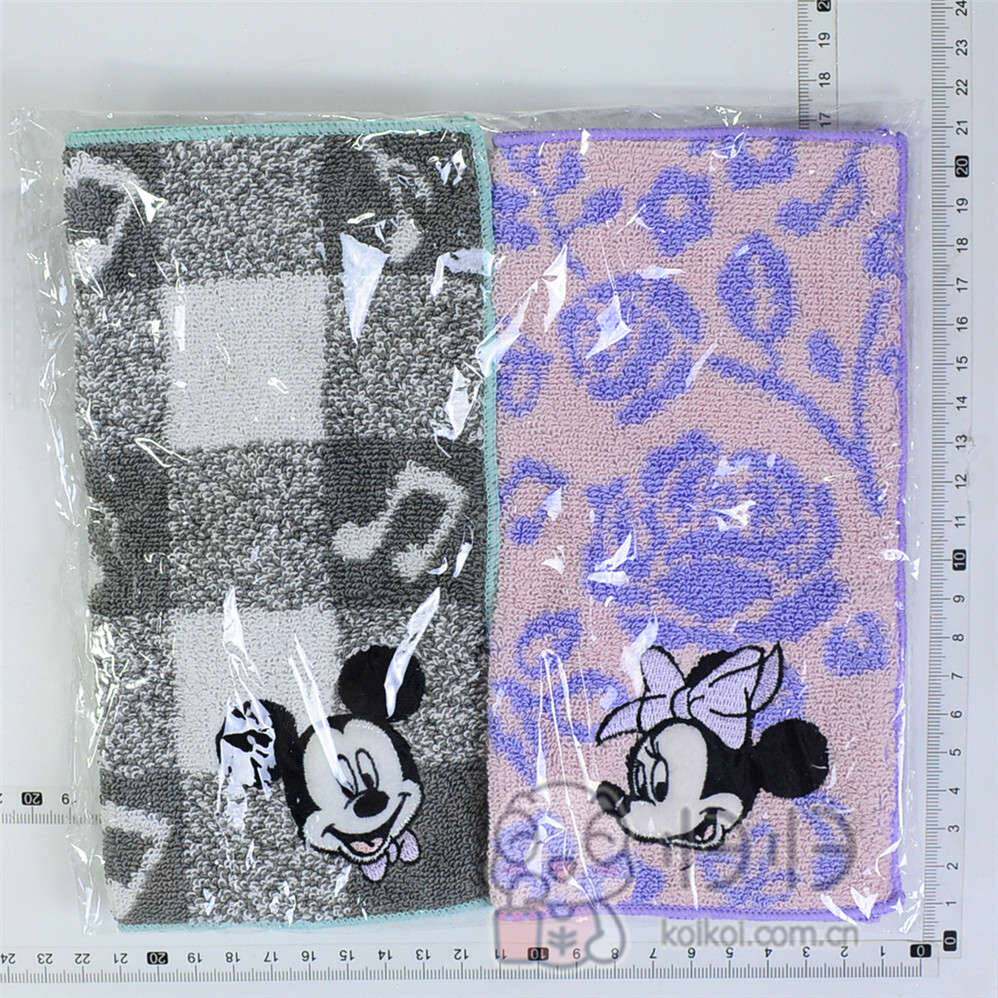 日本正版现货]迪士尼 Disney ディズニー 小毛巾2枚组 米老鼠