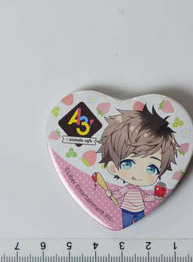 日本正版现货]A3!满开剧团 × animatecafe 心形徽章 皆木缀（S