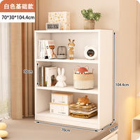 Solid wood bookshelf, floor-standing bookcase, window sill, children's bookshelf, bedroom white student bay window cabinet, balcony storage rack thumbnail 4