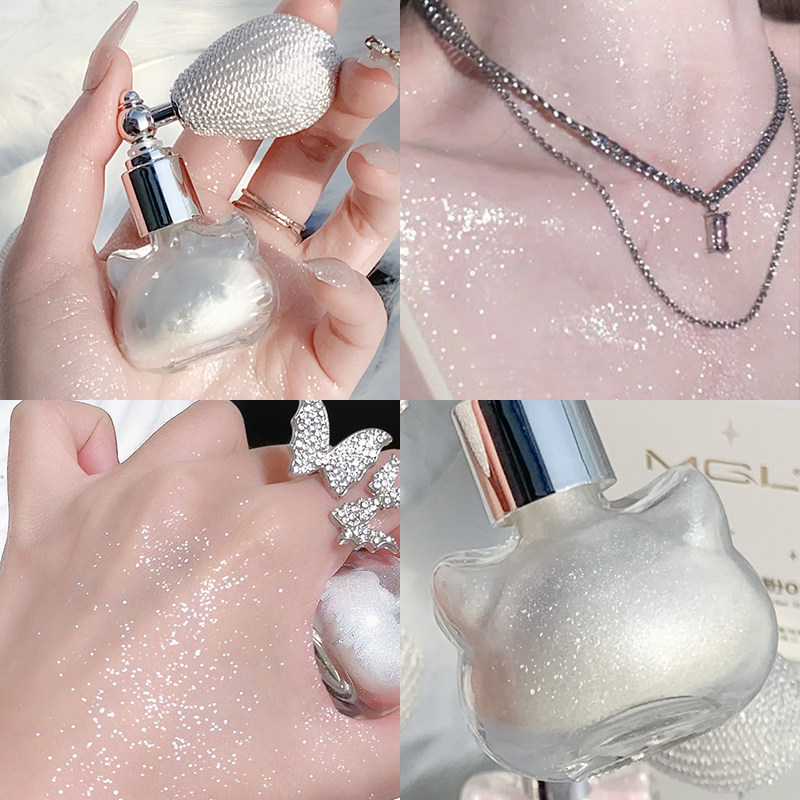 钻石猫咪闪粉喷雾高光粉亮晶晶喷粉高光新娘身体珠光锁骨爆闪超闪