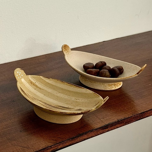 漫生活老板娘景德镇手作双耳盘复古风小食盘茶点盘餐厅摆盘高级