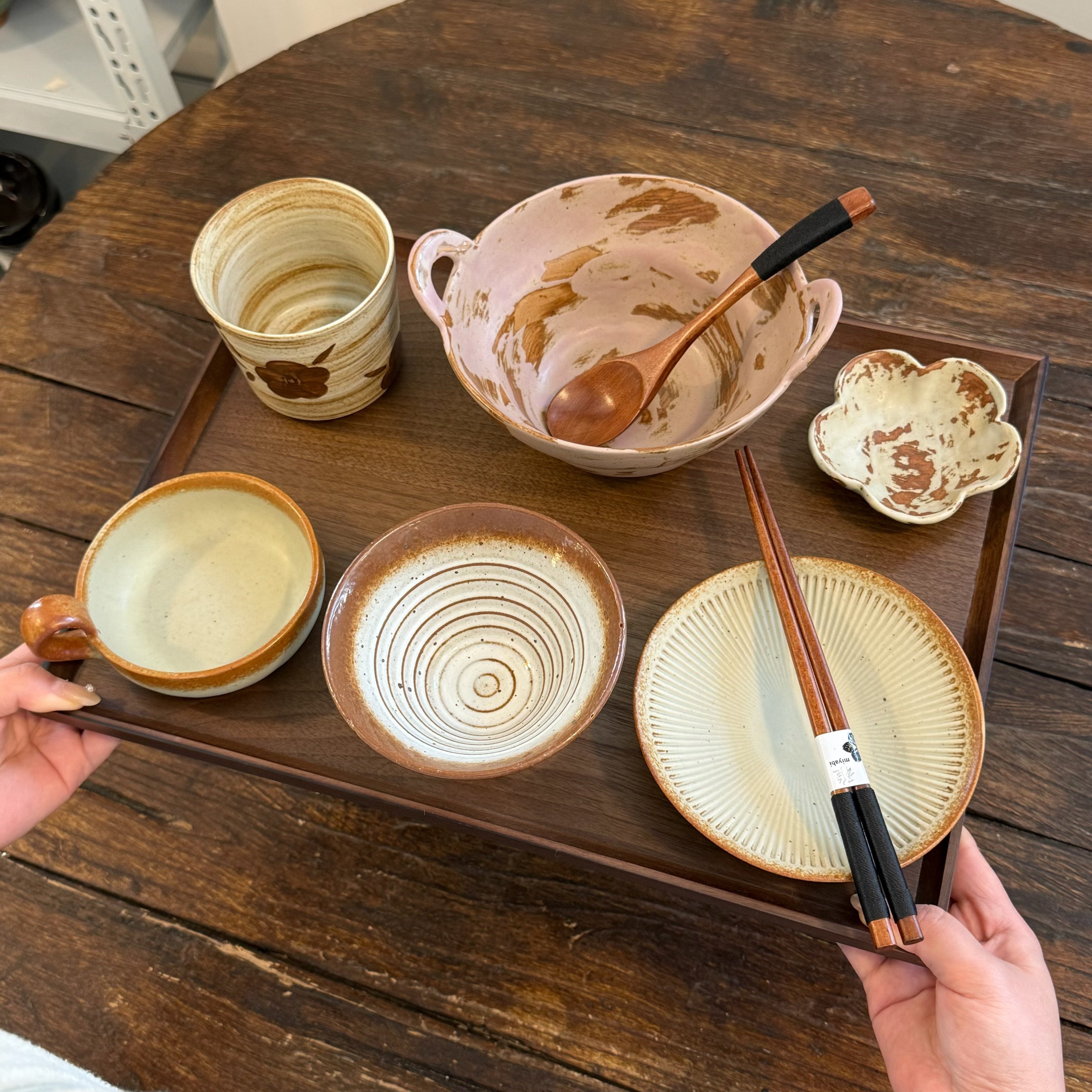 漫生活老板娘 秋穗食光 侘寂风粉釉粗陶餐具套装一人食家用复古,餐饮具,餐具瓷器套装,淘宝优惠券,粉丝福利购,淘宝优惠卷