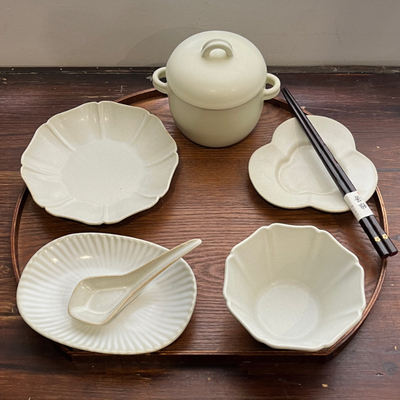 漫生活老板娘一路繁花一人食套装幼儿园用餐会所餐具配套组合碗盘