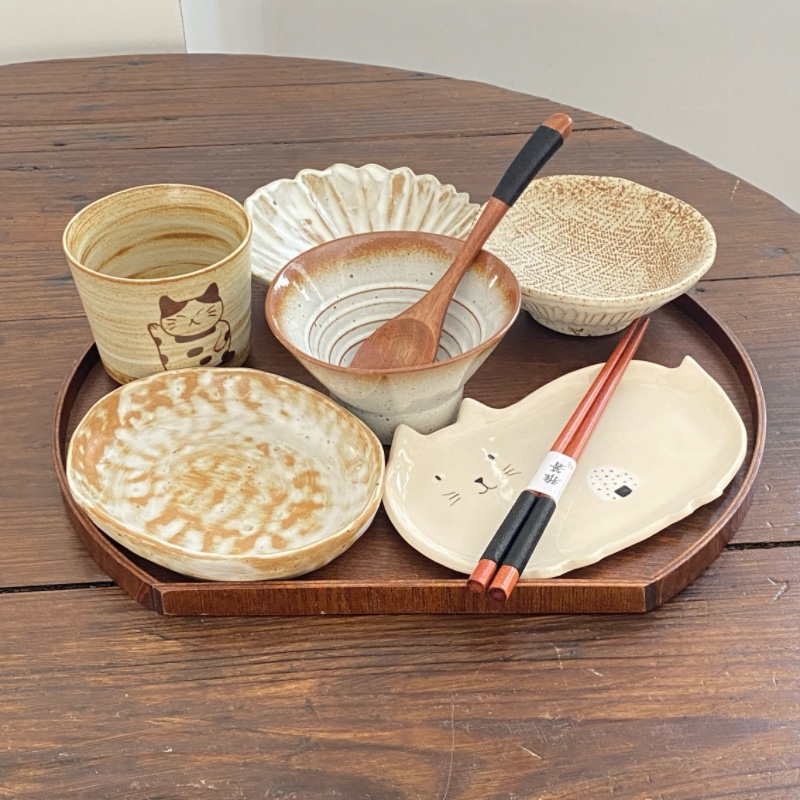 漫生活老板娘 喵韵食器 一人食餐具搭配碗碟套装精致早餐会所用餐