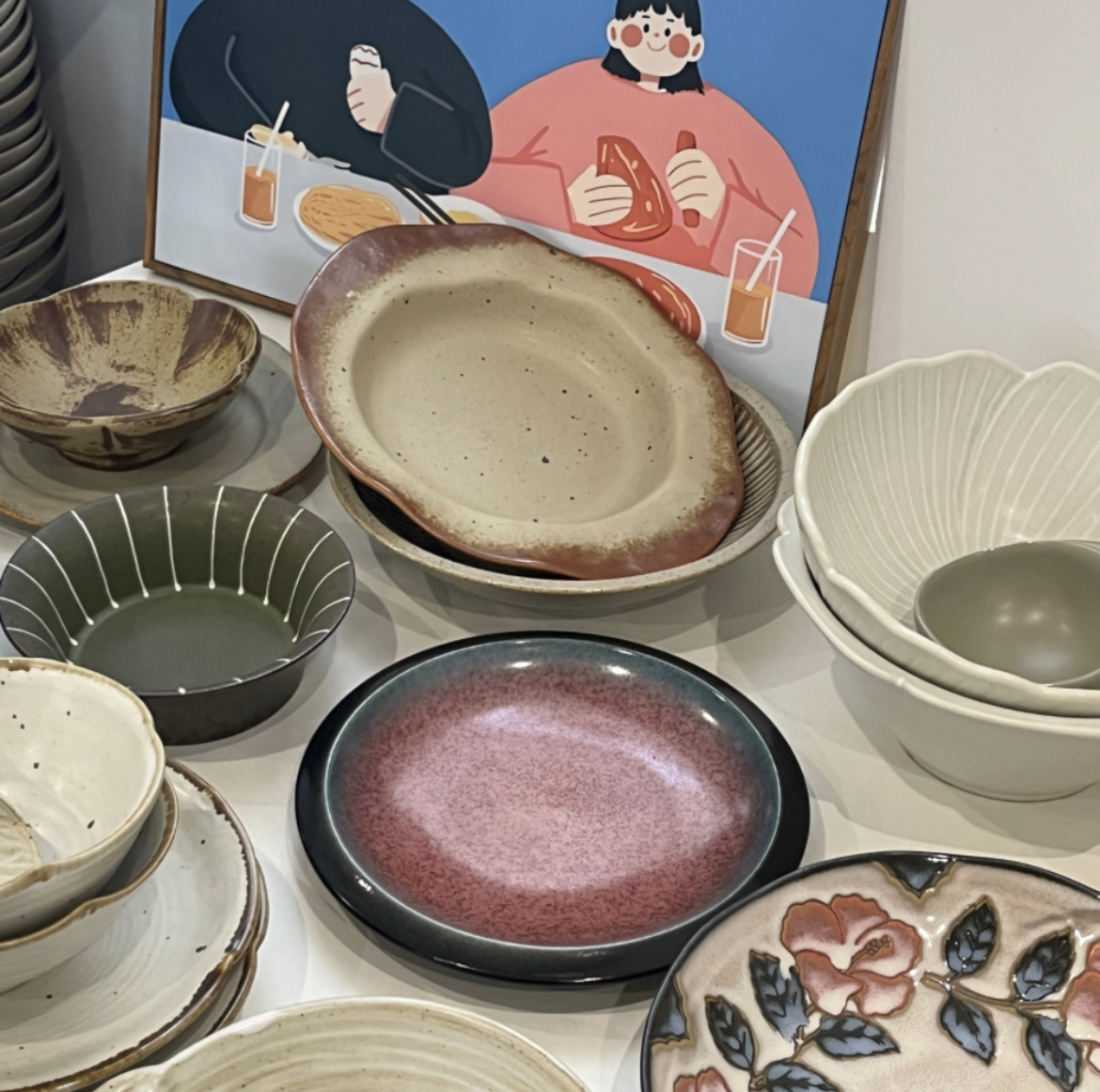 漫生活老板娘 博主同款 粗陶混搭八人食碗碟套装组合乔迁新居日式