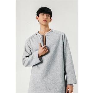 高品质美式高街小众半拉链小垫肩铆钉长袖T恤卫衣男WY058P55控78，男装卫衣，星座1015-1