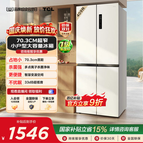 TCL409升离子杀菌净味养鲜风冷