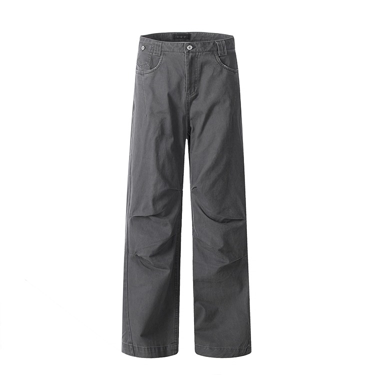 CANCAMP美式复古褶皱工装休闲裤