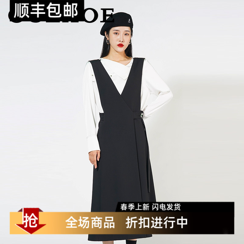 欧e专柜正品女装2023秋装新款个性连衣裙背心裙长裙无袖吊带裙子