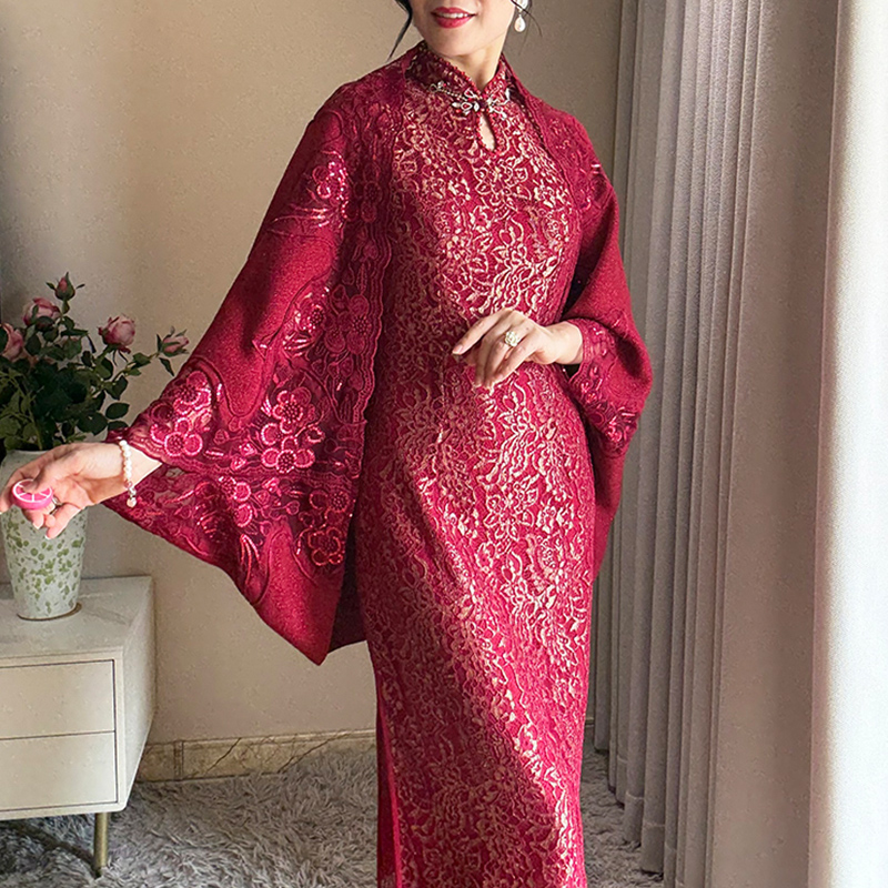 中老年喜妈妈披肩婚礼旗袍外搭高端婆婆礼服开衫高贵外套斗篷刺绣