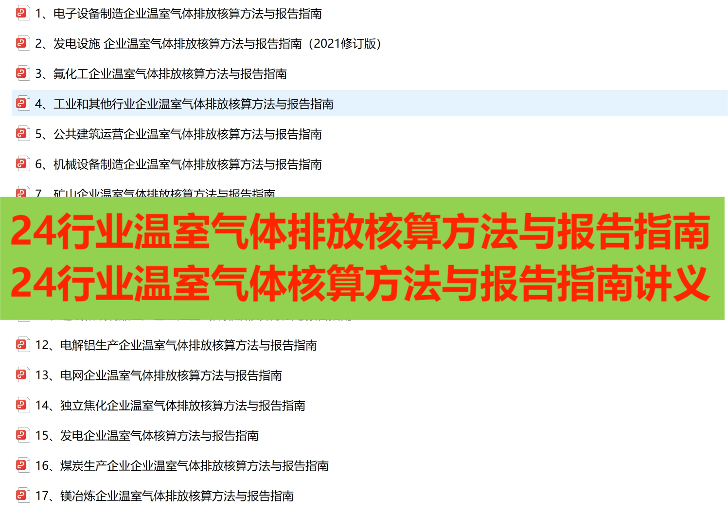 【24+24份】24个行业企业温室气体核算方法与报告指南培训讲义 商务/设计服务 设计素材/源文件 原图主图