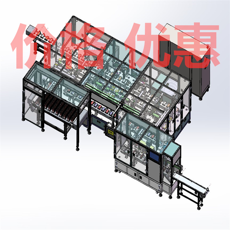 动力方形锂电池入壳机原文件X25643D图纸机械设计素材SW模型