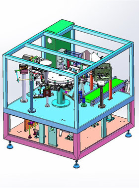 全自动转台式给袋式包装机 X2555  3D图纸 机械设计素材 SW模型