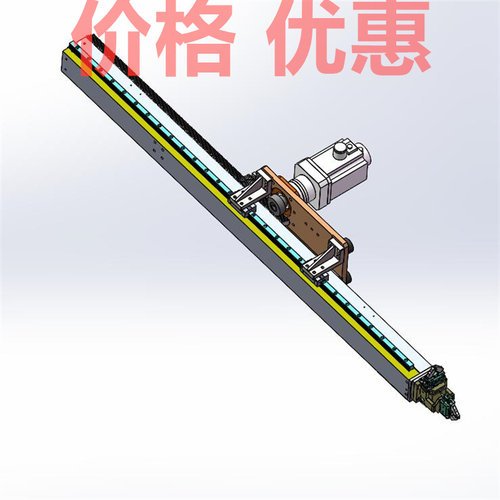 三轴齿轮齿条牛头桁架机械手X26403D图纸机械设计素材SW模型