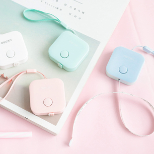 简约方形纯色卷尺小清新迷你随身收缩尺便携衣尺软尺子测三围皮尺