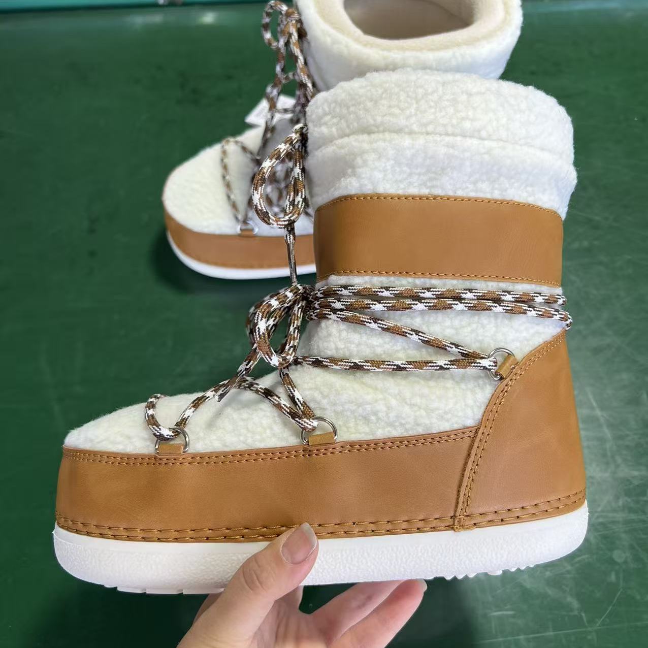 冬季明星同款圆头韩版厚底保暖