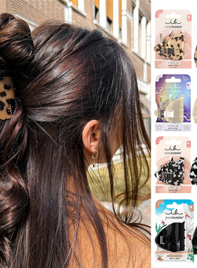 invisibobble新款时尚发夹中号鲨鱼夹抓夹后脑勺豹纹头饰发量偏少