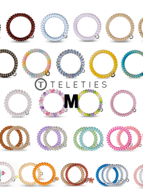 美国teleties【中号M码】电话线发圈时尚细款弹力发绳爆炸烟花