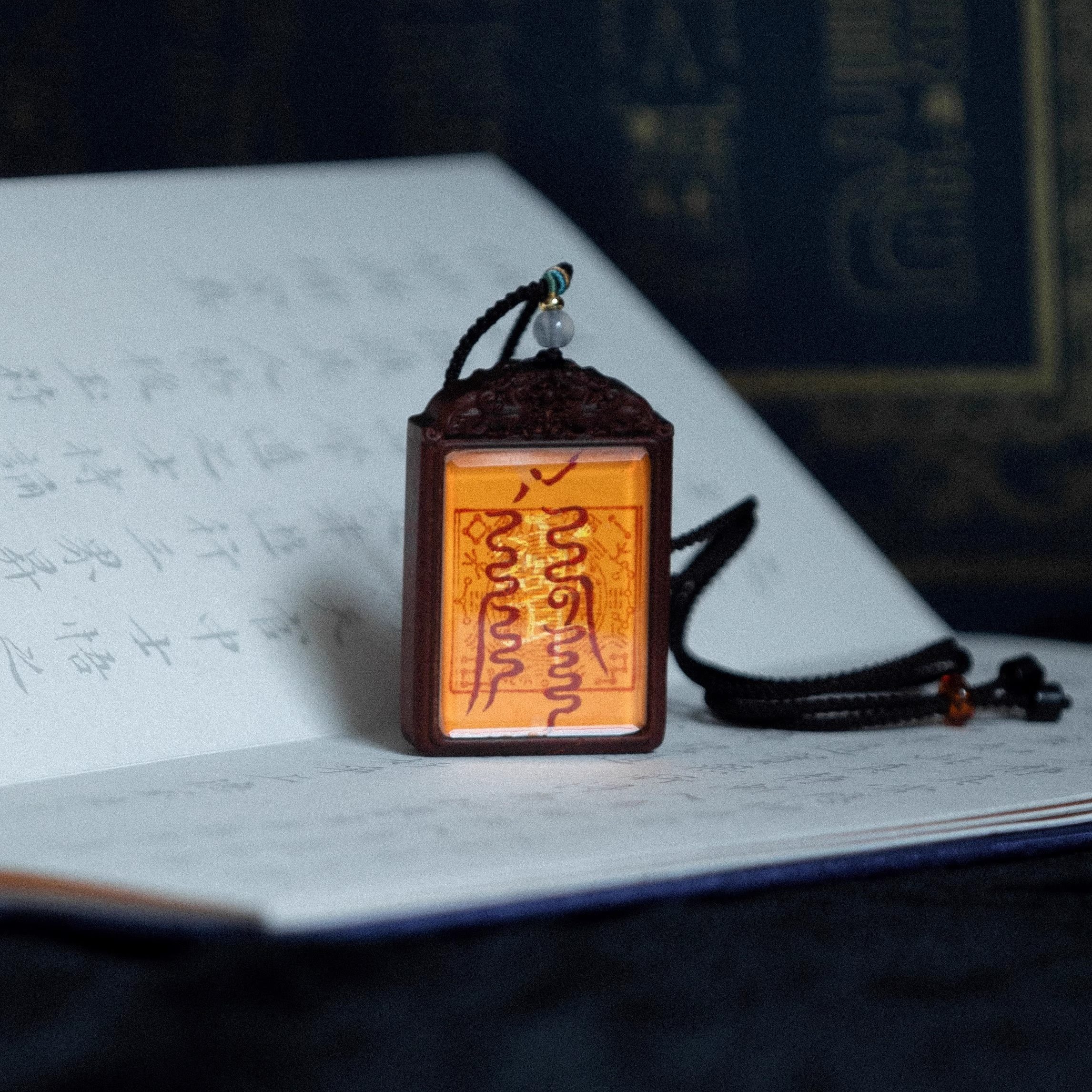 手绘唐卡枣木吊牌 招米 手工绘制随身守护 已一对一处理 吊坠挂件