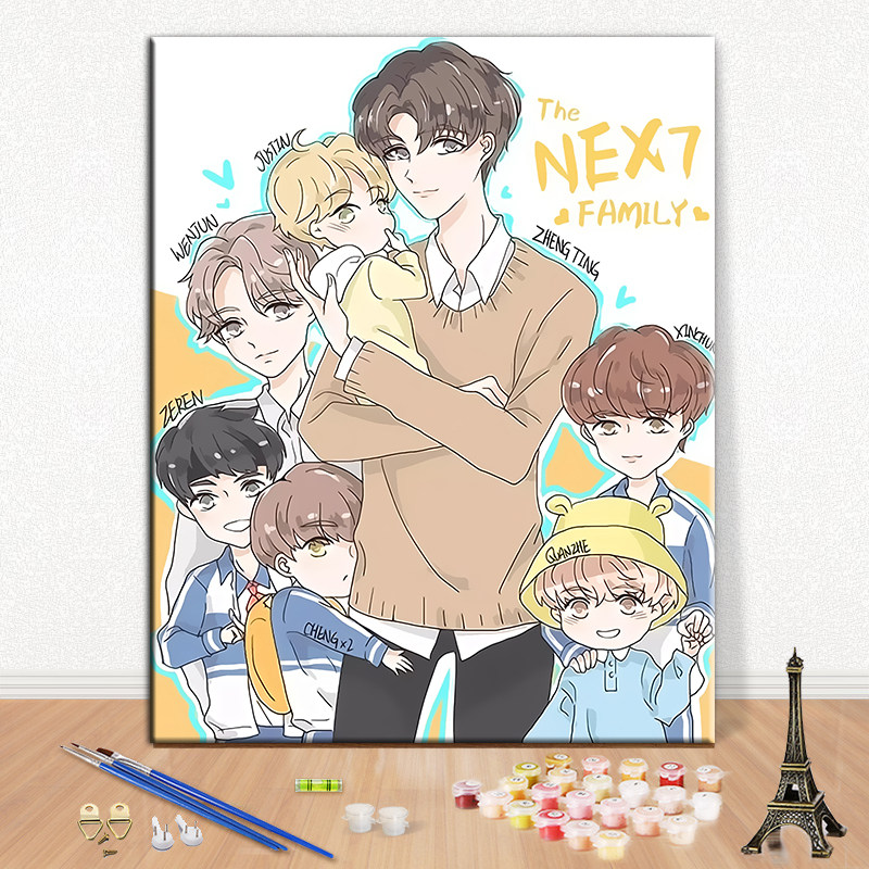 diy手绘数字油画明星乐华七子朱正廷黄明昊填色客厅卧室装饰画|ruв категории Домашний быт, декоративная живопись, DIY/цифровой живописи - от Buy2taobao.com для оказания профессиональной услуги покупки агента Taobao