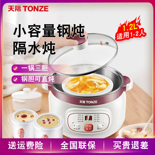 天际不锈钢陶瓷家用隔水电炖锅