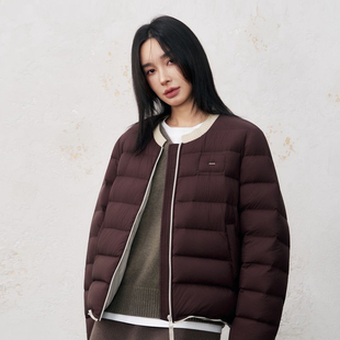 韩版2025年冬新款圆领羽绒服女短款简约时尚气质百搭纯色显瘦外套