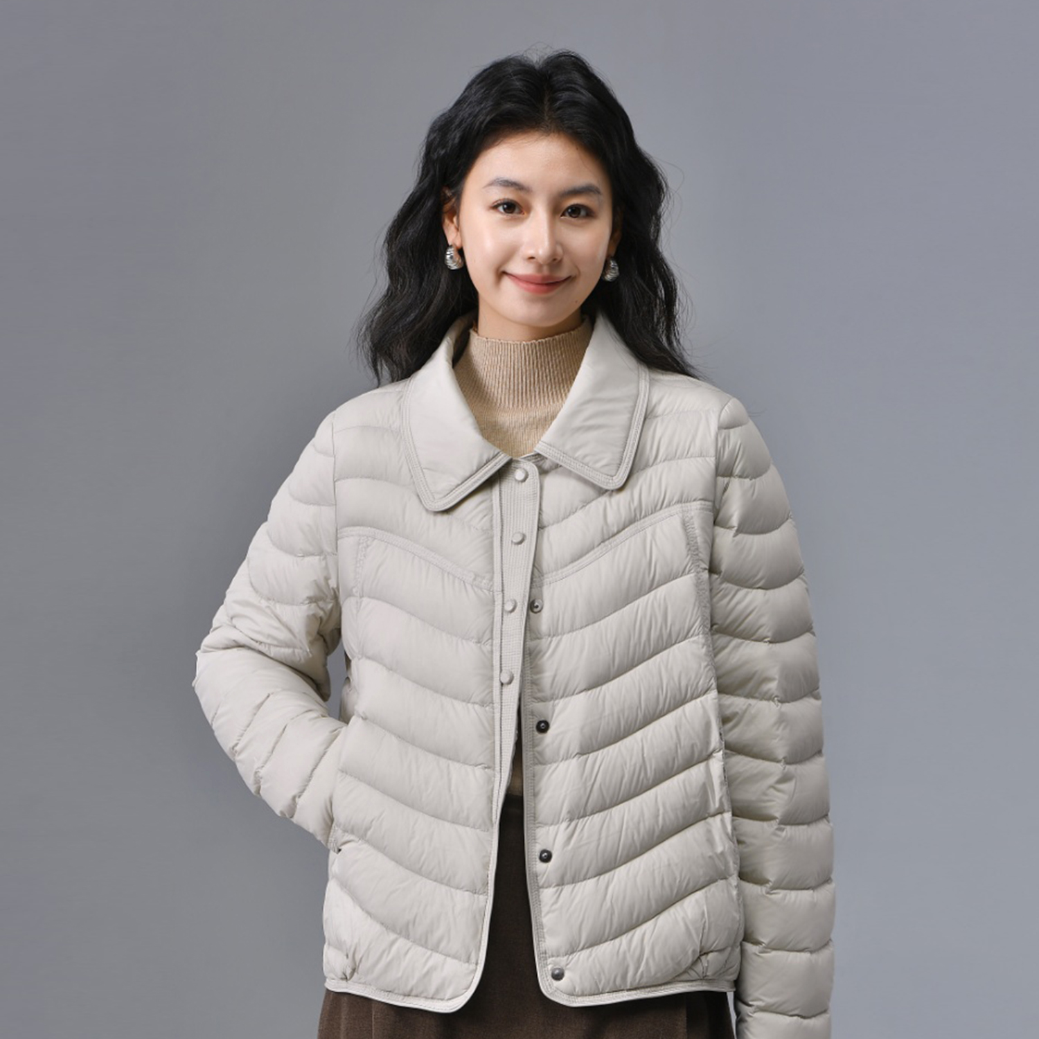 韩版新款90绒短款显瘦羽绒服外套