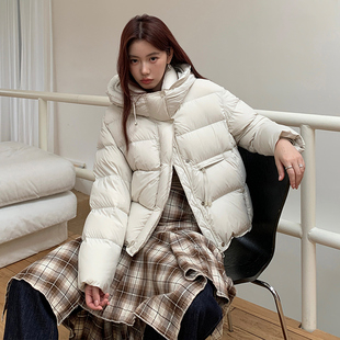 韩版羽绒服女短款泡芙加厚2025秋冬季新款连帽时尚保暖90鸭绒外套