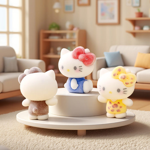 Millantech植绒kt猫手工diy饰品