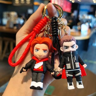 Millantech摆摊联系英雄复仇者联盟钥匙扣卡通美国队长钢铁侠