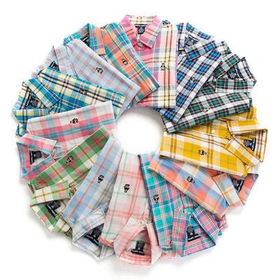 纯棉薄款休闲少女学生格子衬衫