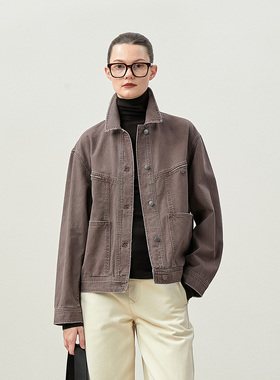 茉莉雅集老钱复古日本水染牛仔全棉休闲外套WWT08162
