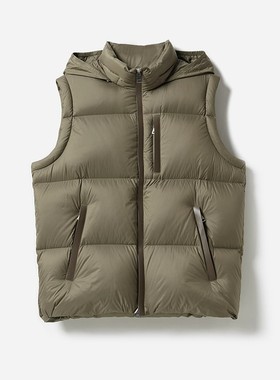 M0n*cler轻柔料防水拼皮95白鹅绒面包款羽绒马甲男 MYR06009