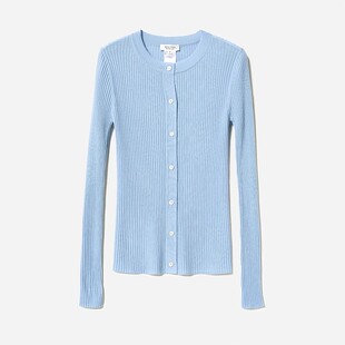 茉莉雅集 舒适感进行到底120S精纺全羊毛坑条针织开衫WZK07029