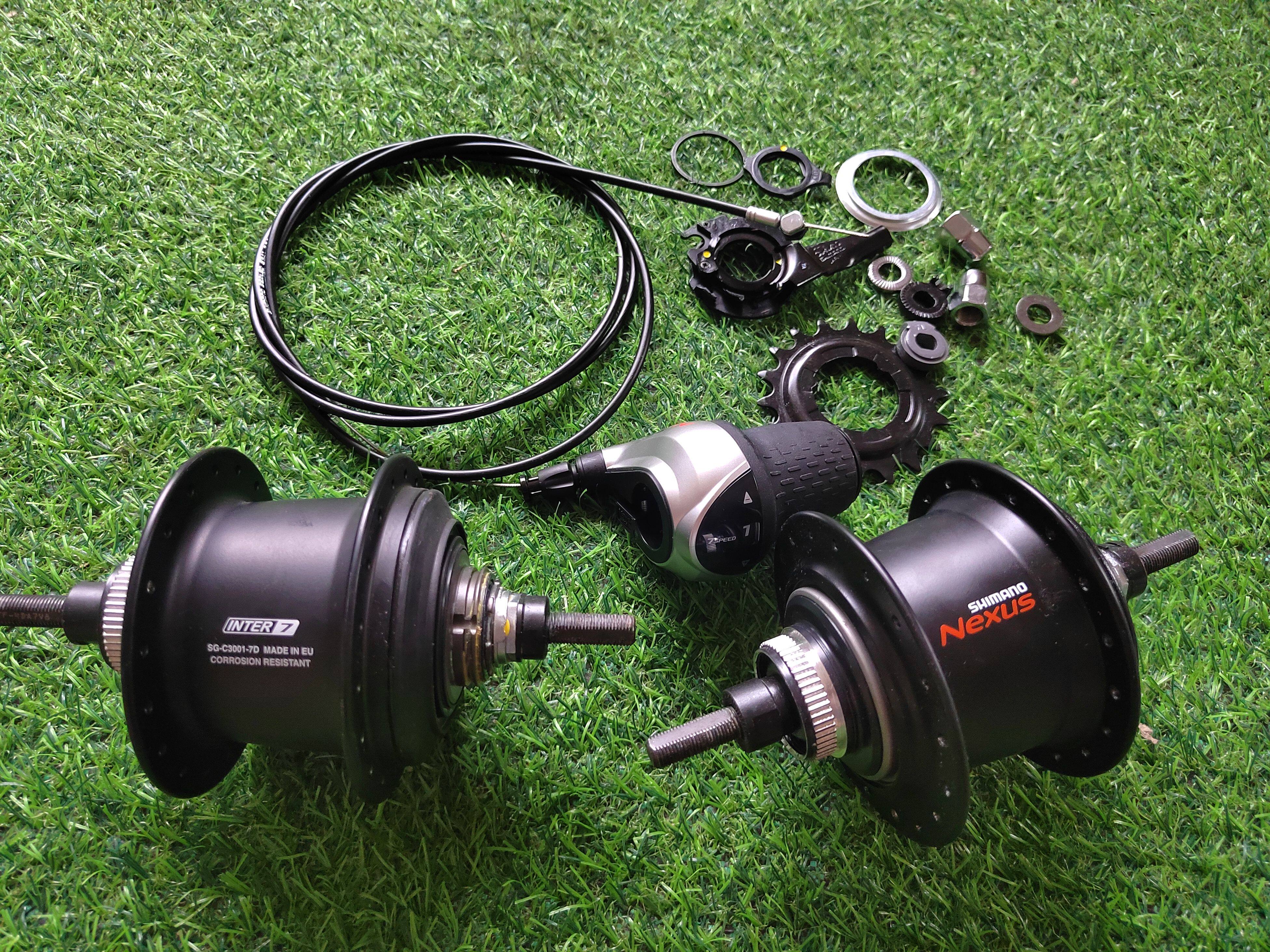 内7速花鼓内变速shimano禧玛诺SG3001-7D内七速碟刹花鼓黑色轴皮
