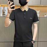 PL046-特P40欧货轻奢夏季短袖翻领POLO衫时尚格子撞色半袖青年T恤，男装Polo衫，电商D310B